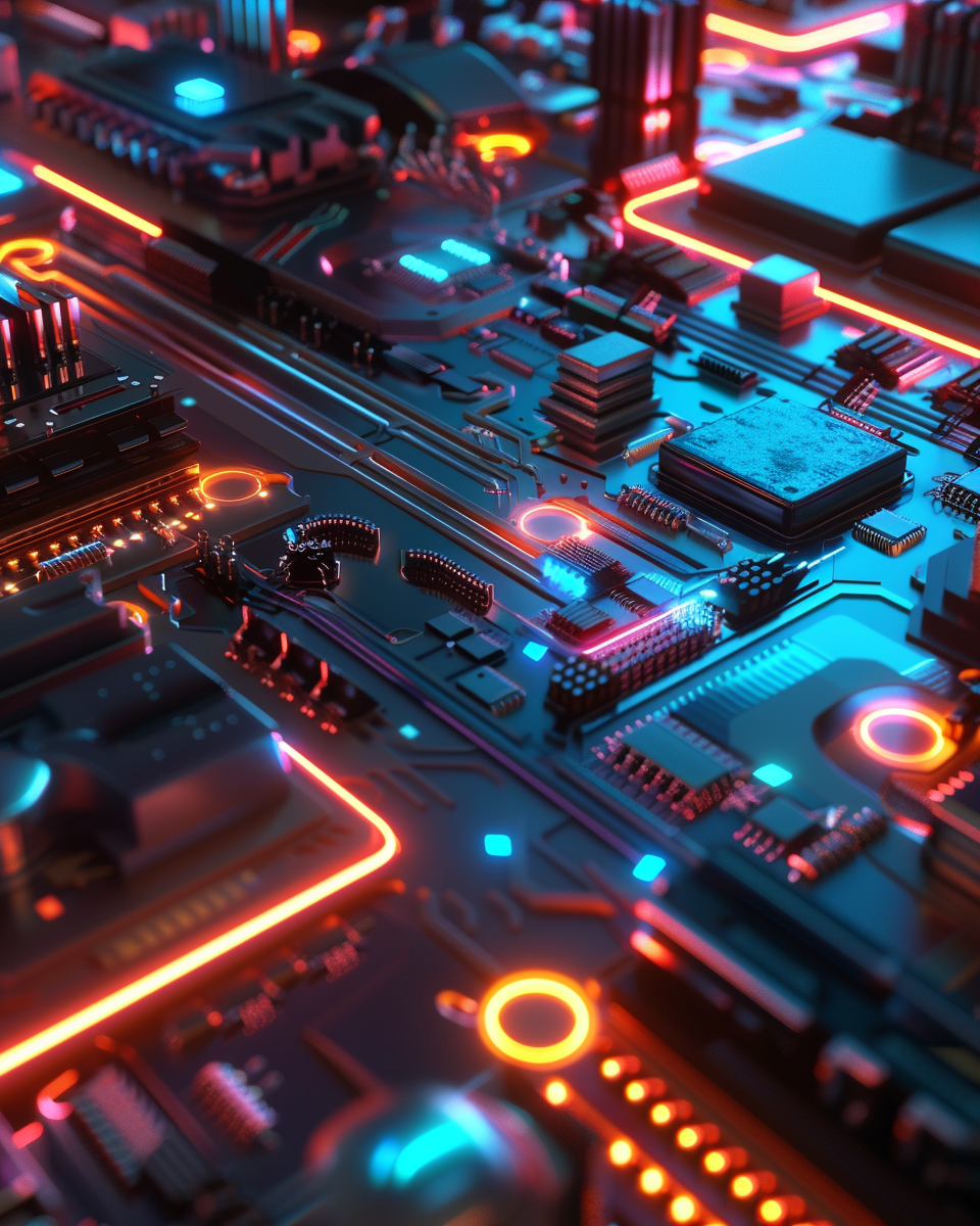 ibraheembarbahan_Futuristic_AI_hardware_close-up_glowing_proces_ffe62f42-eebd-4a54-8f88-602460353f74